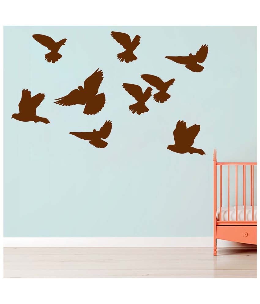     			Decor Villa Bird Family PVC Wall Stickers