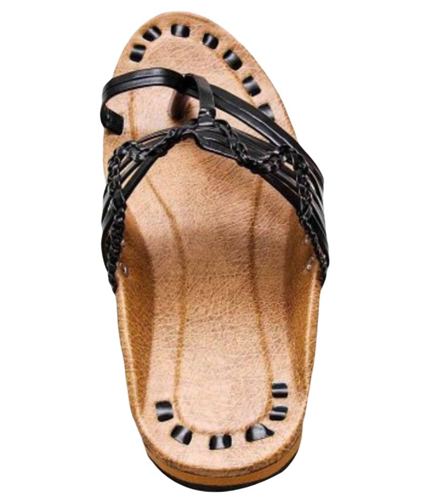 kolhapuri chappal gents black