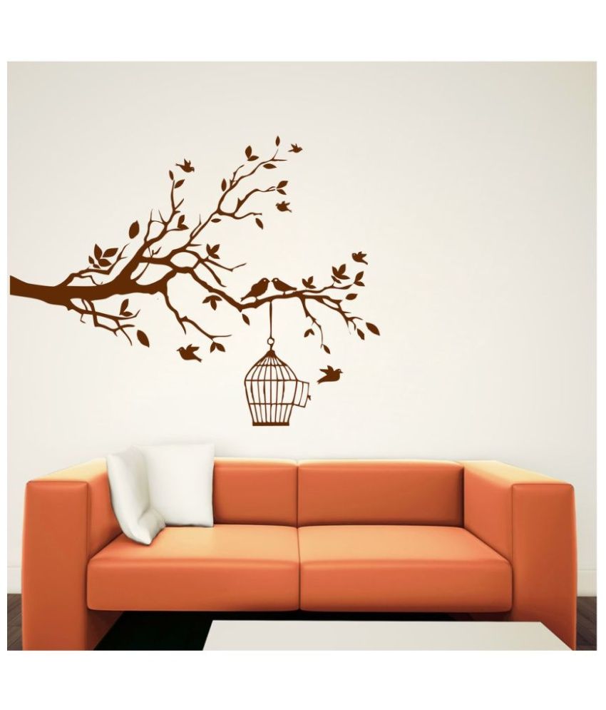     			Decor Villa Bird Sitting On The Branch PVC Wall Stickers