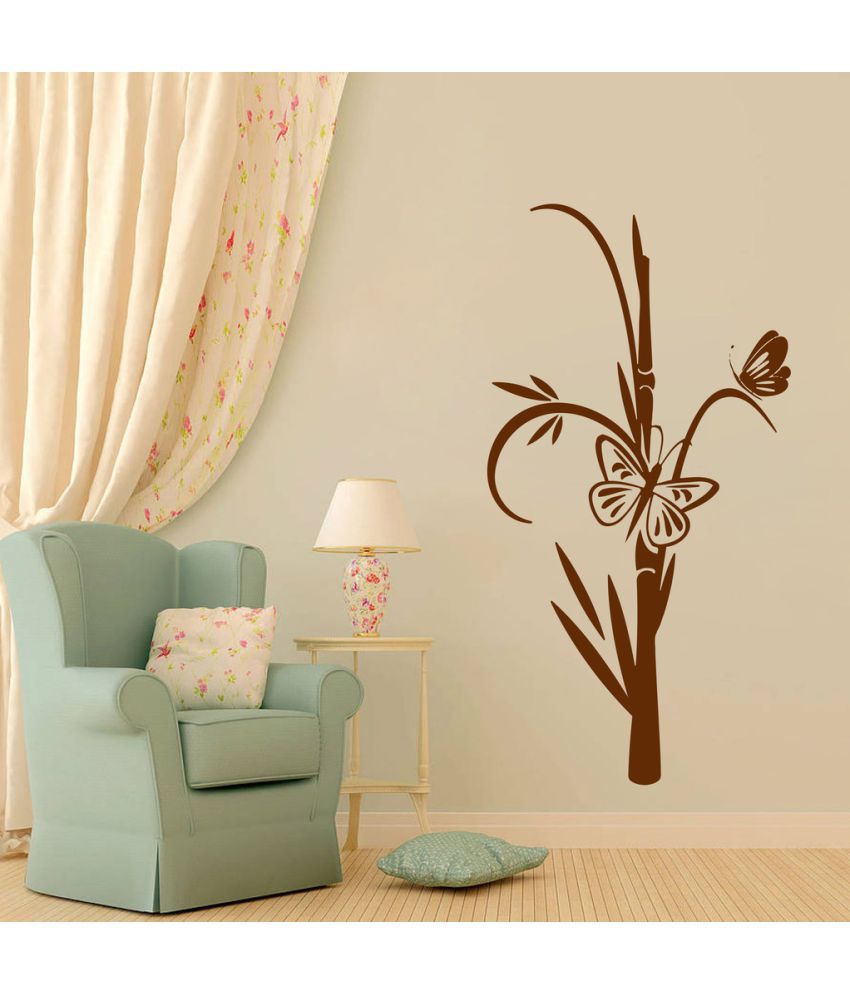     			Decor Villa Butterflies and Bamboo PVC Wall Stickers