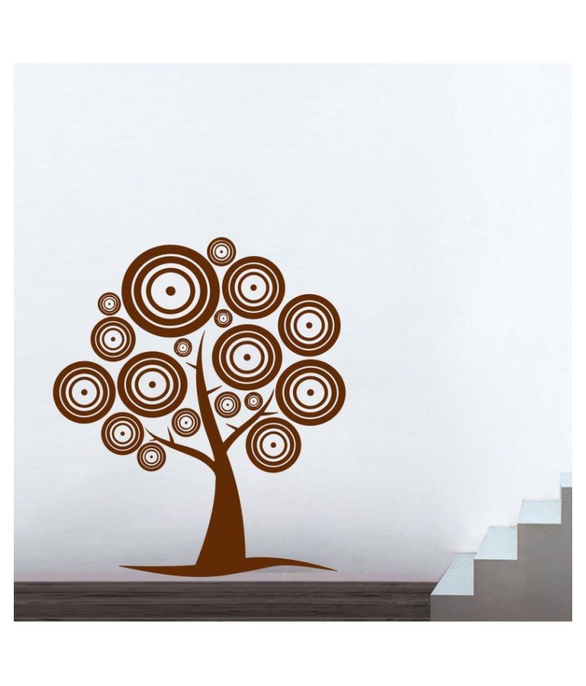     			Decor Villa Round tree leaf PVC Wall Stickers