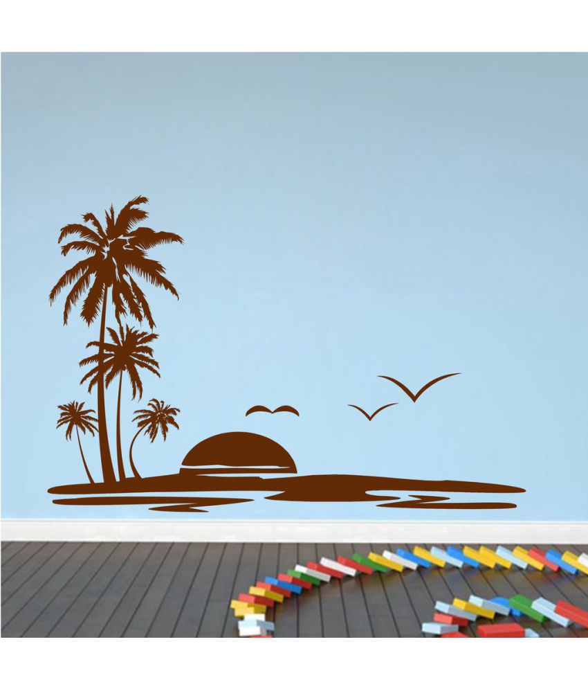     			Decor Villa Sunset Beach PVC Wall Stickers