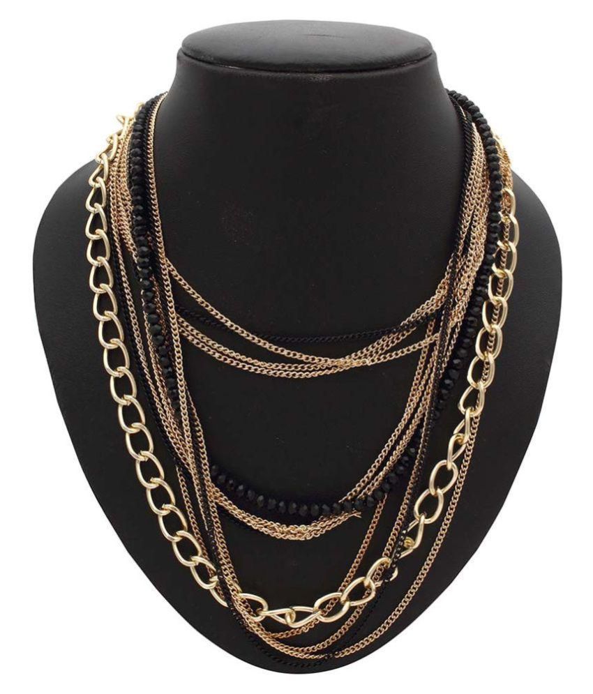 Zohar Golden Multiple Chain Neck Piece 