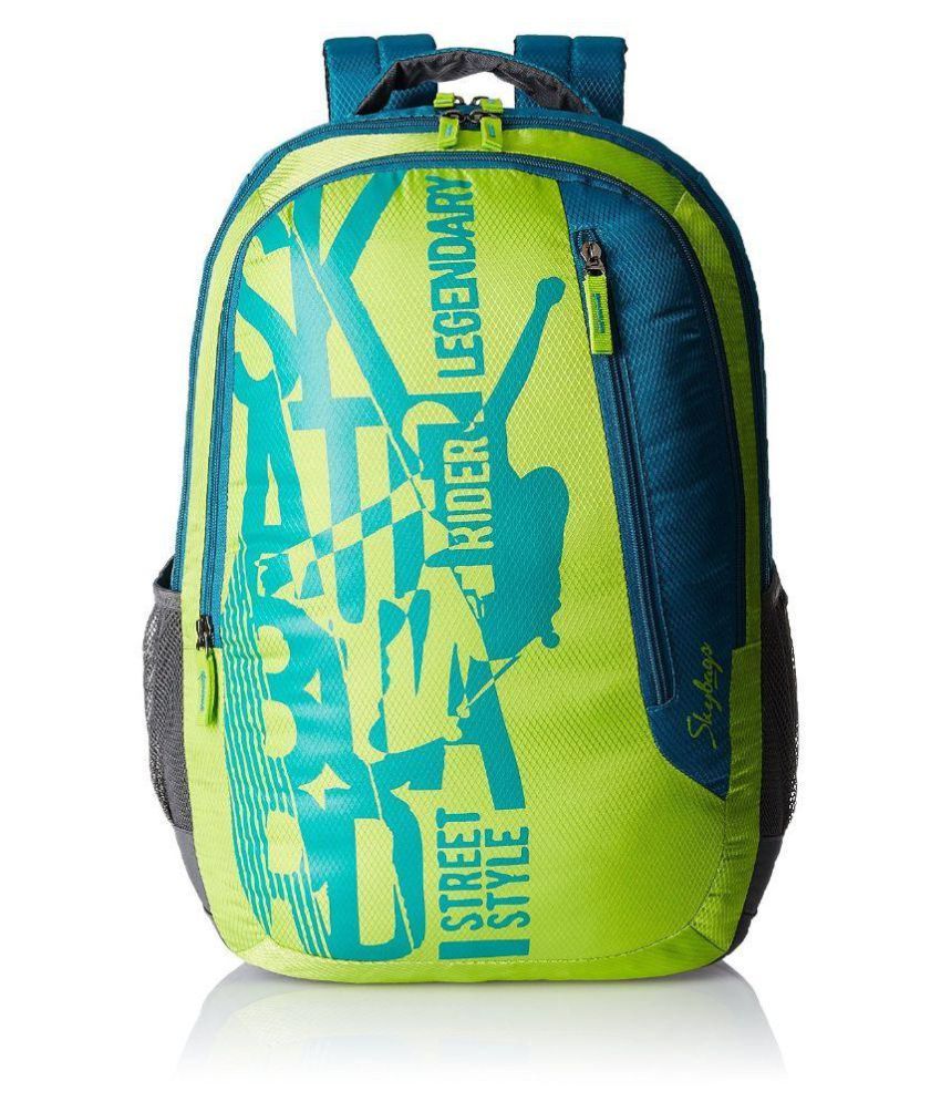 skybags green backpack