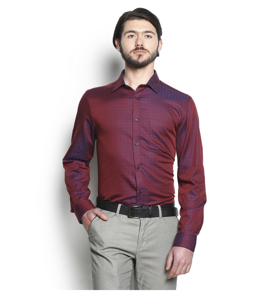 Blackberrys Maroon Partywear Slim Fit 