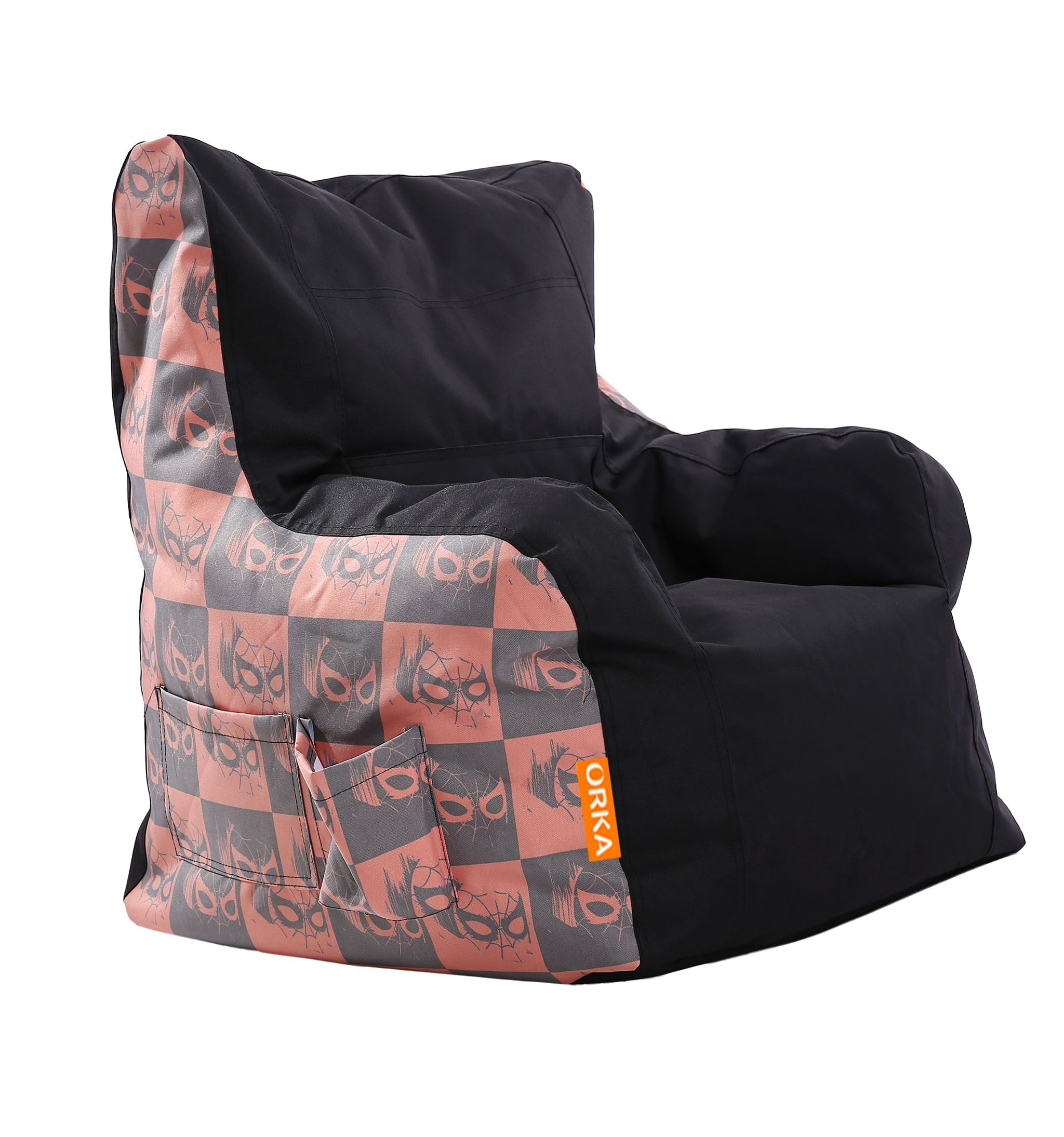 Orka Spiderman Digital Printed Arm Chair Filled With Beans