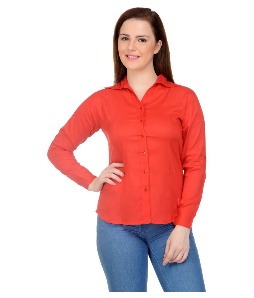     			NEUVIN - Red Rayon Women's Shirt Style Top ( Pack of 1 )