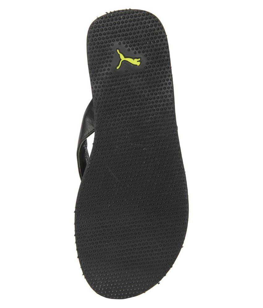 puma black thong flip flop