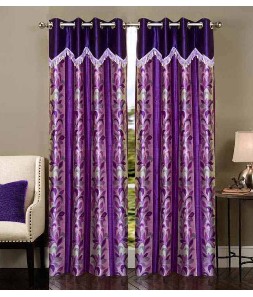     			Stella Creations Set of 2 Long Door Eyelet Curtains Abstract Multi Color