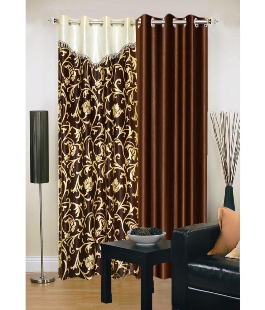     			Stella Creations Set of 2 Long Door Eyelet Curtains Abstract Multi Color