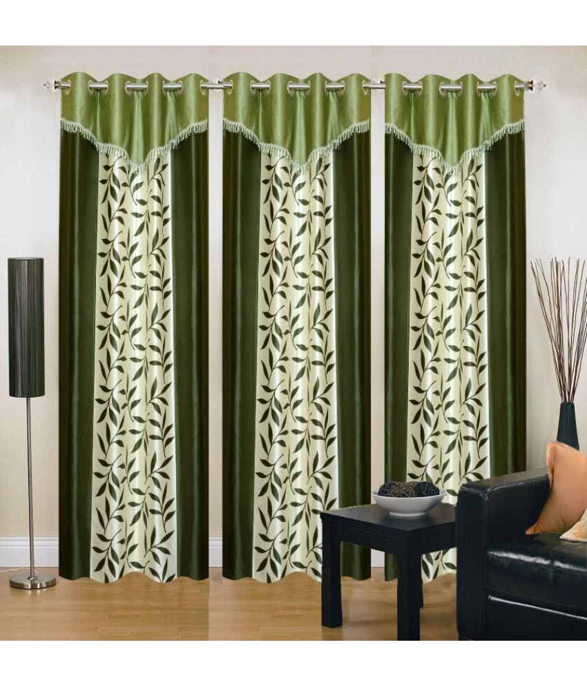     			Stella Creations Set of 3 Door Eyelet Curtains