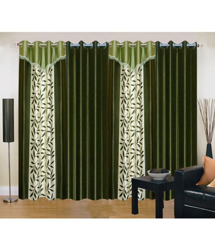     			Stella Creations Set of 4 Long Door Eyelet Curtains Abstract Multi Color