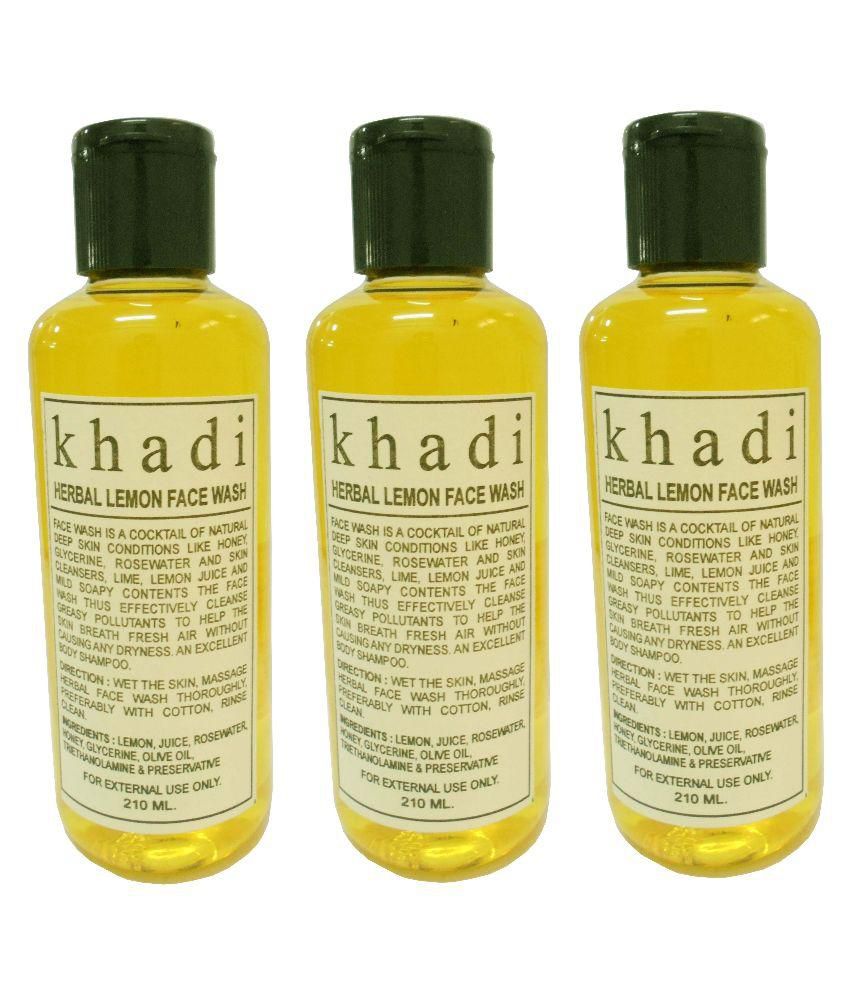     			Khadi Herbal Lemon Face Wash - 210ml (Pack of 3)