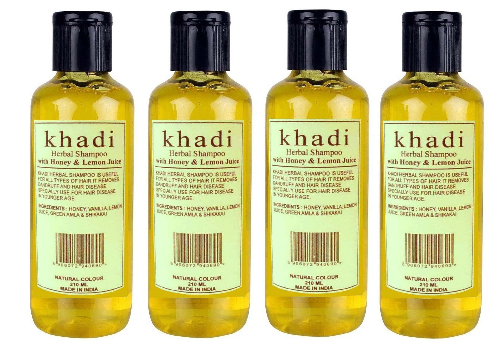     			Khadi Herbal Honey & Lemon Juice Shampoo - 210ml (Pack of 4)