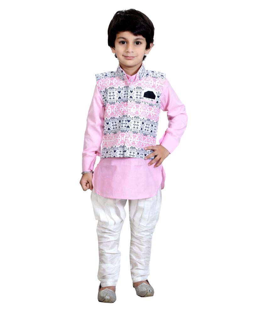 J D Creation Multicolour KUrta Pajama with Waistcoat