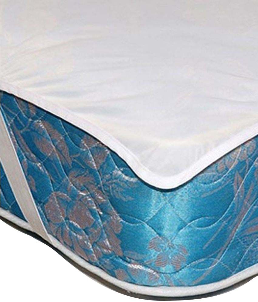     			TRANCE Knitted White Cotton Mattress Protector