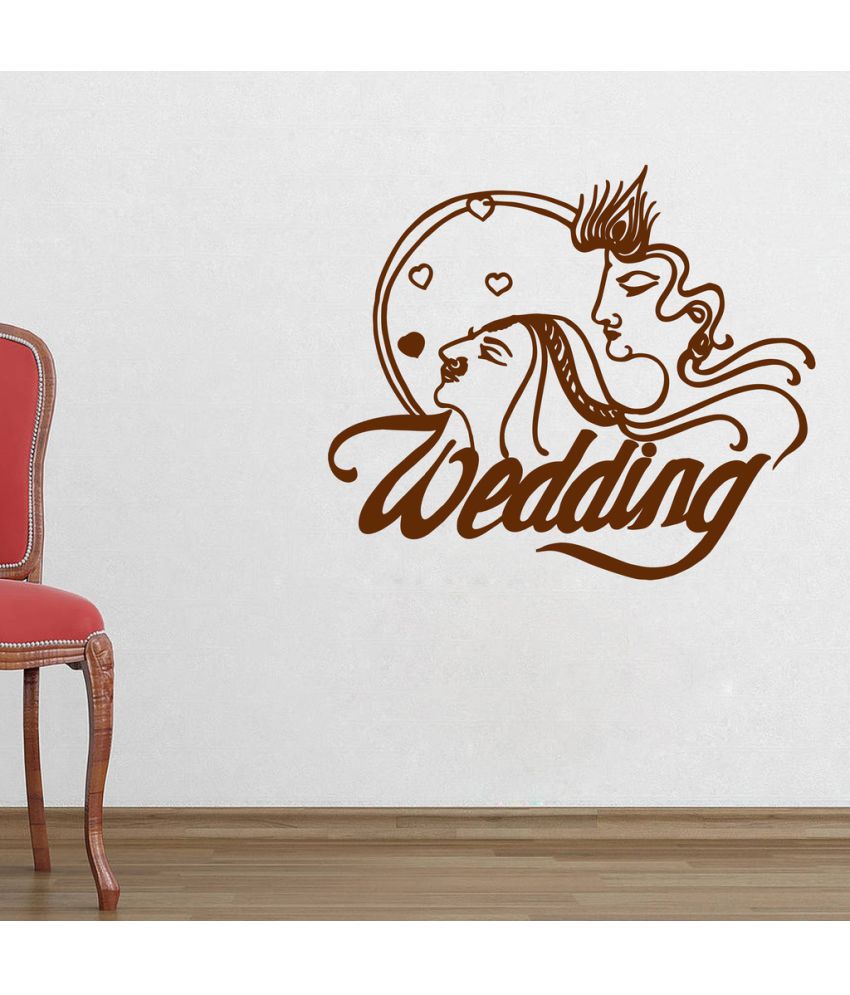     			Decor Villa Happy Wedding PVC Wall Stickers