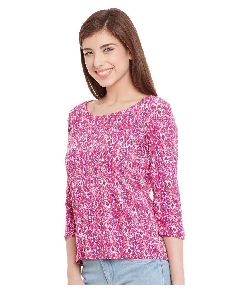 Buy Purys Pink Viscose Tees Online at Best Prices in India - Snapdeal