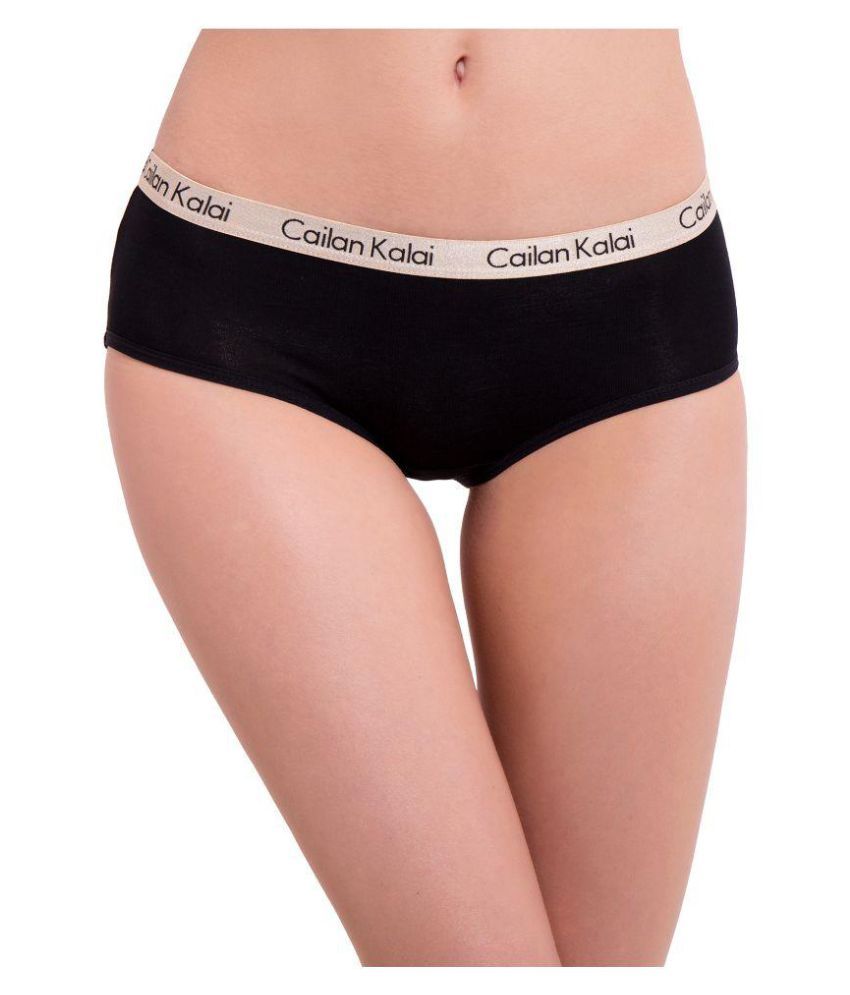 Buy Cailan Kalai Black Poly Cotton Bikini Panties Online at Best Prices