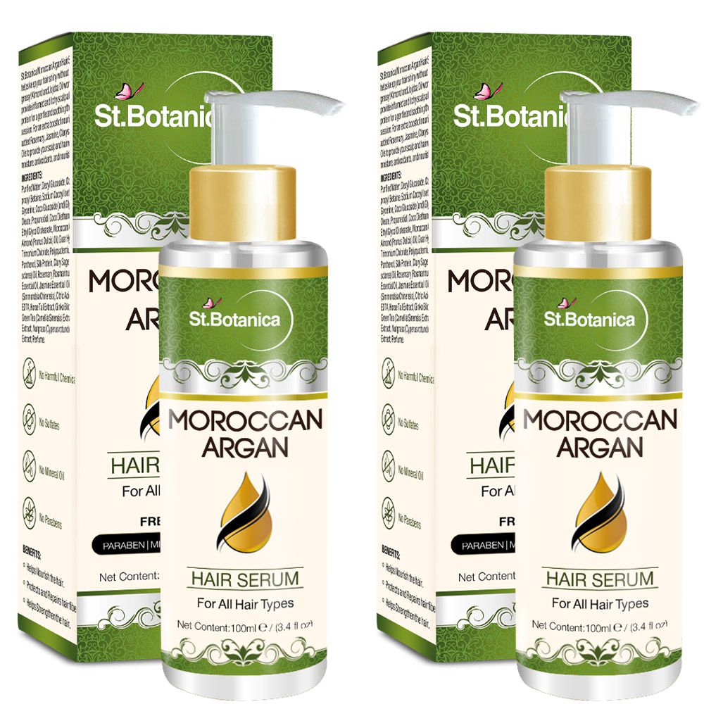  Moroccan Argan Hair Serum - For All Hair Types & Beard - 100ml  /  fl oz - Pack of 2: Buy  Moroccan Argan Hair Serum - For  All Hair