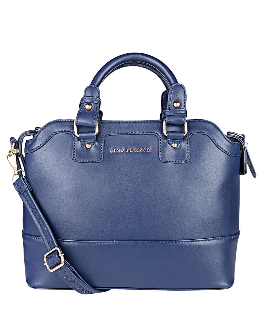 Lino Perros Blue Faux Leather Handbag - Buy Lino Perros Blue Faux ...