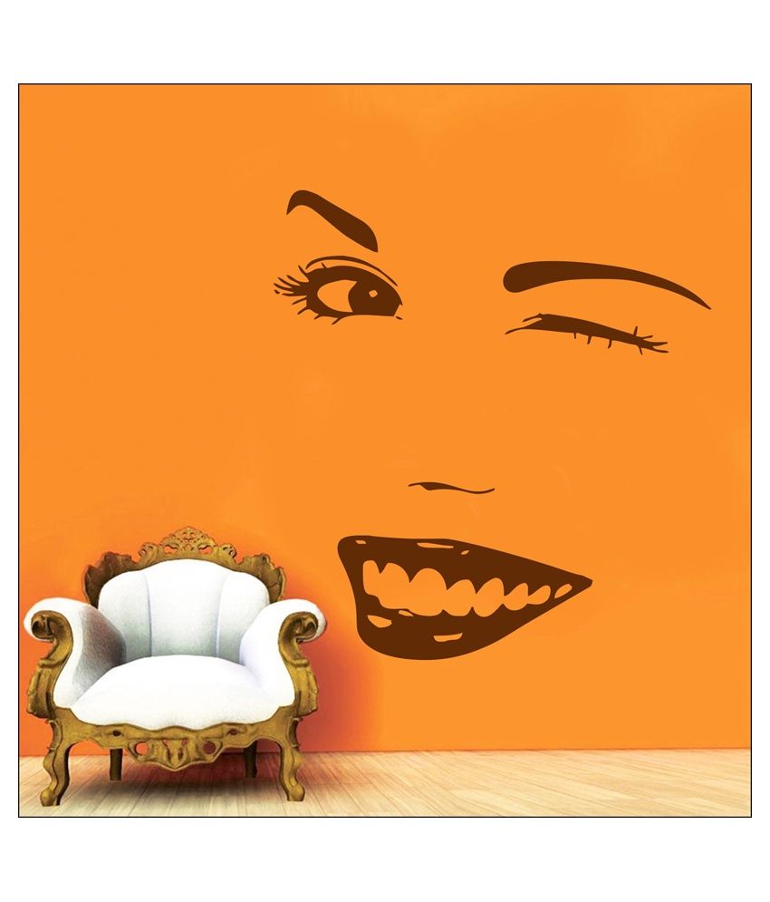     			Decor Villa Girl Smile PVC Wall Stickers