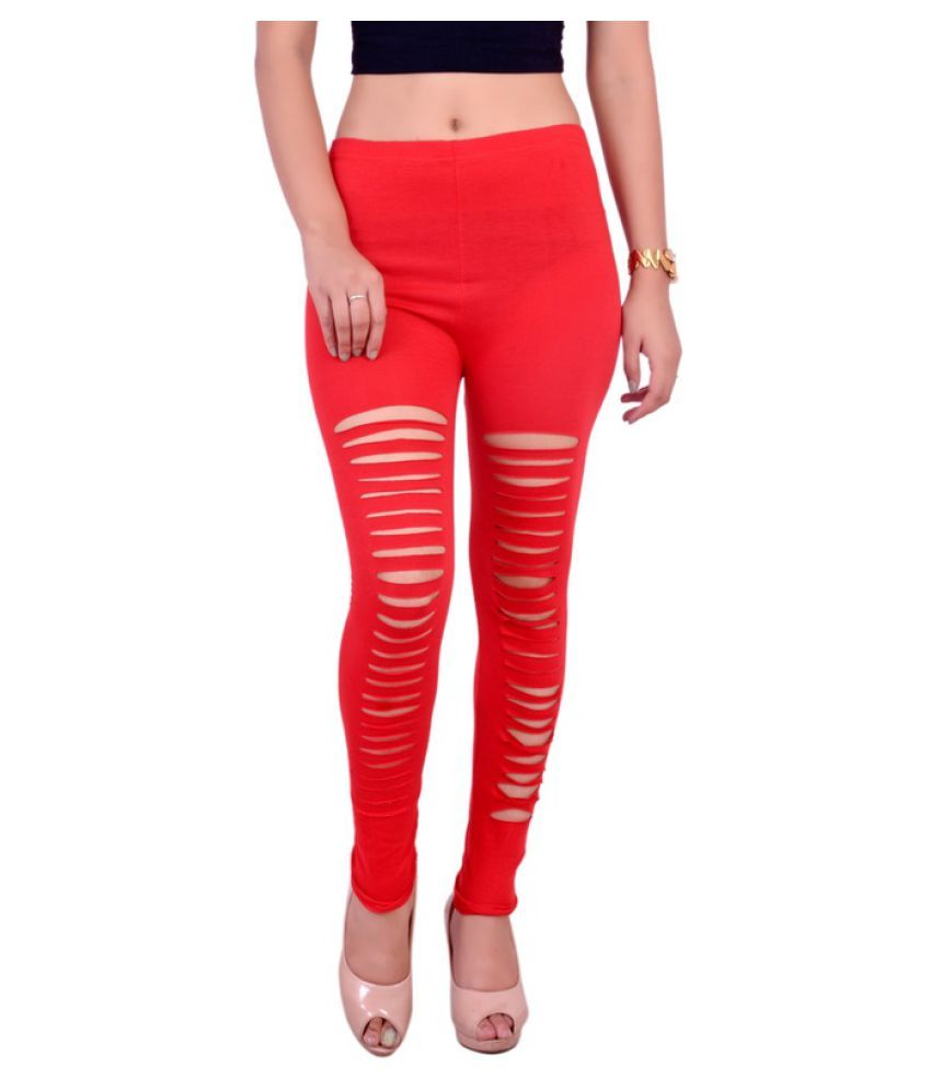 red lycra tights