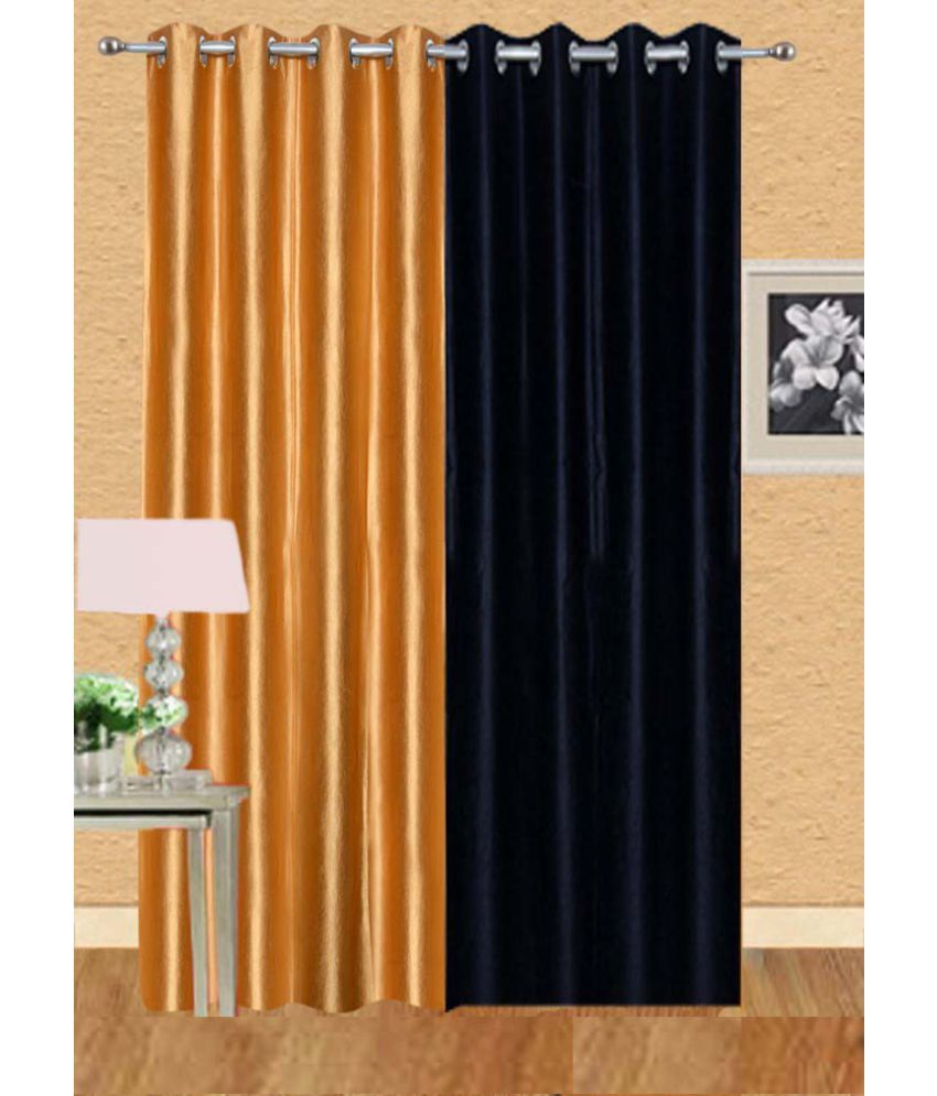     			Stella Creations Set of 2 Window Eyelet Curtains Solid Multi Color