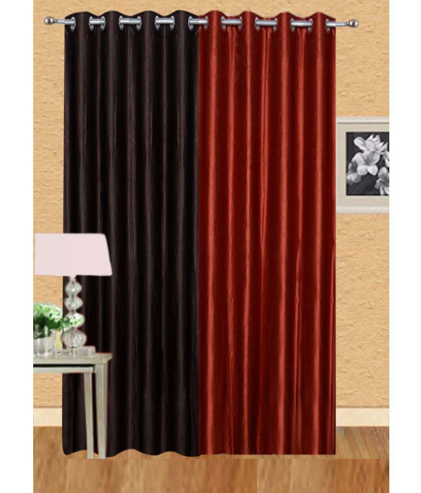     			Stella Creations Set of 2 Door Eyelet Curtains Multi Color