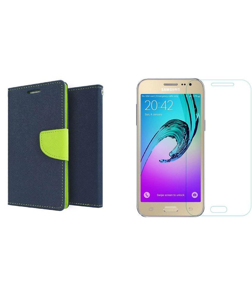 Samsung J2 Pro Flip Cover With Tempered Glass Mobile Cover Combos Online At Low Prices Snapdeal India