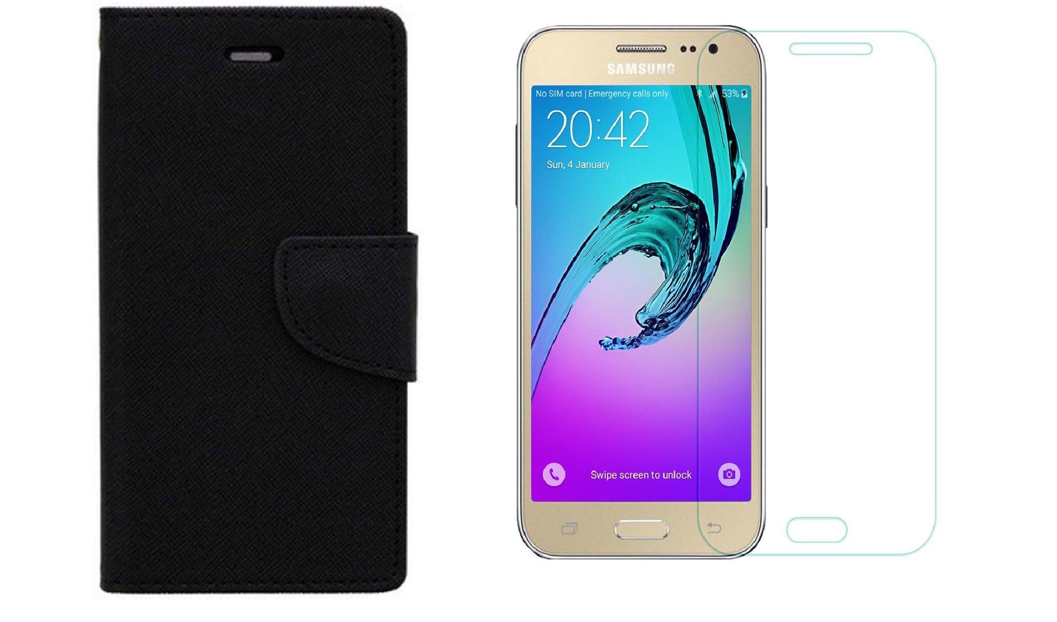 Samsung J2 Old 15 Flip Cover With Tempered Glass Mobile Cover Combos Online At Low Prices Snapdeal India