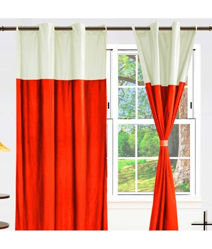 Elegance Single Window Eyelet Curtains Solid Orange Buy Elegance