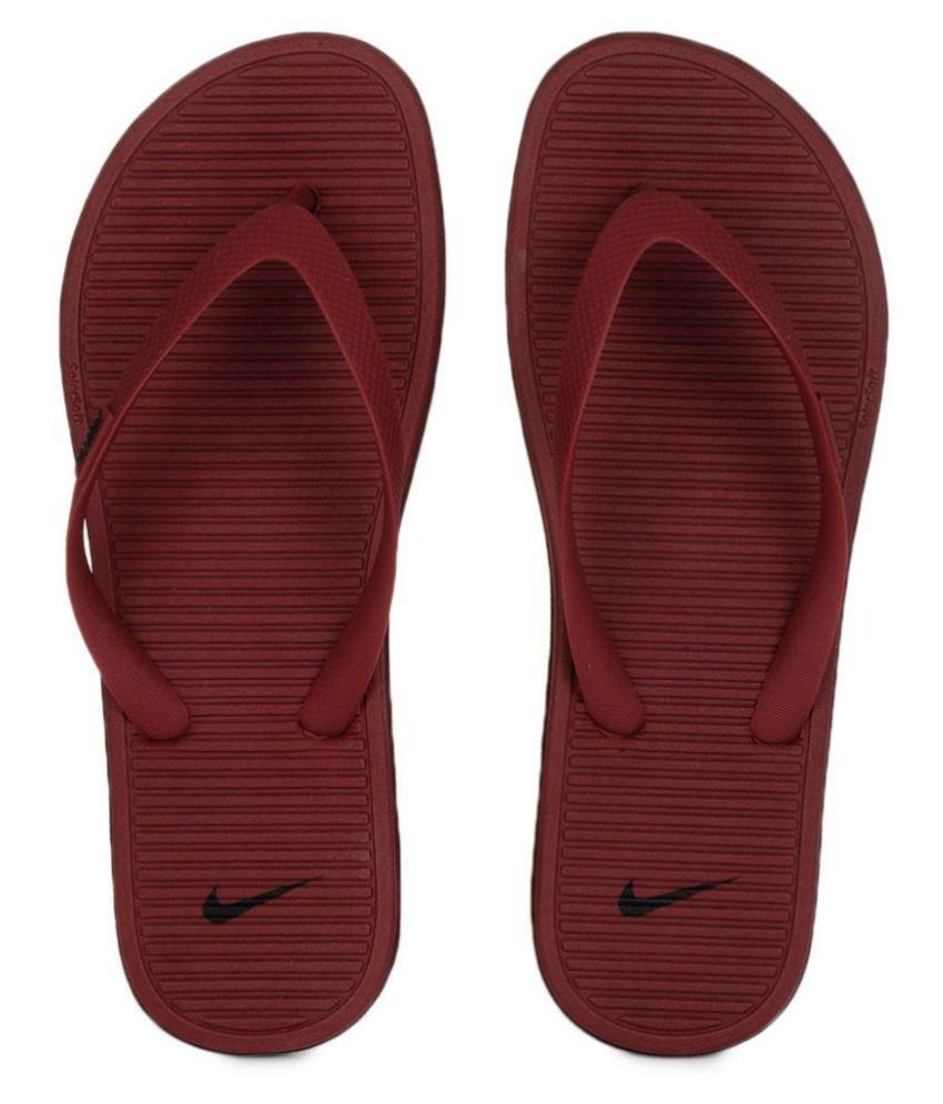 nike slippers maroon