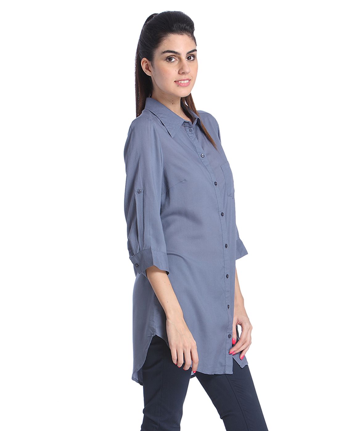 relaxed fit viscose shirt