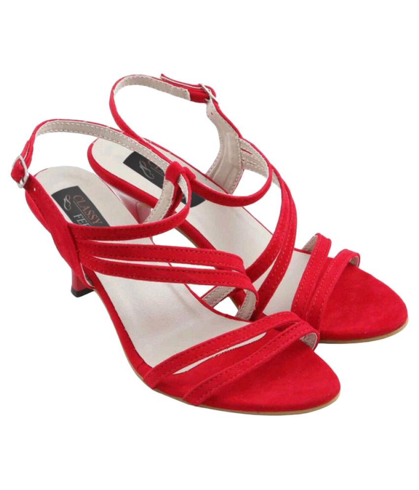 Classy Feet Red Kitten Heels Price in India- Buy Classy Feet Red Kitten ...