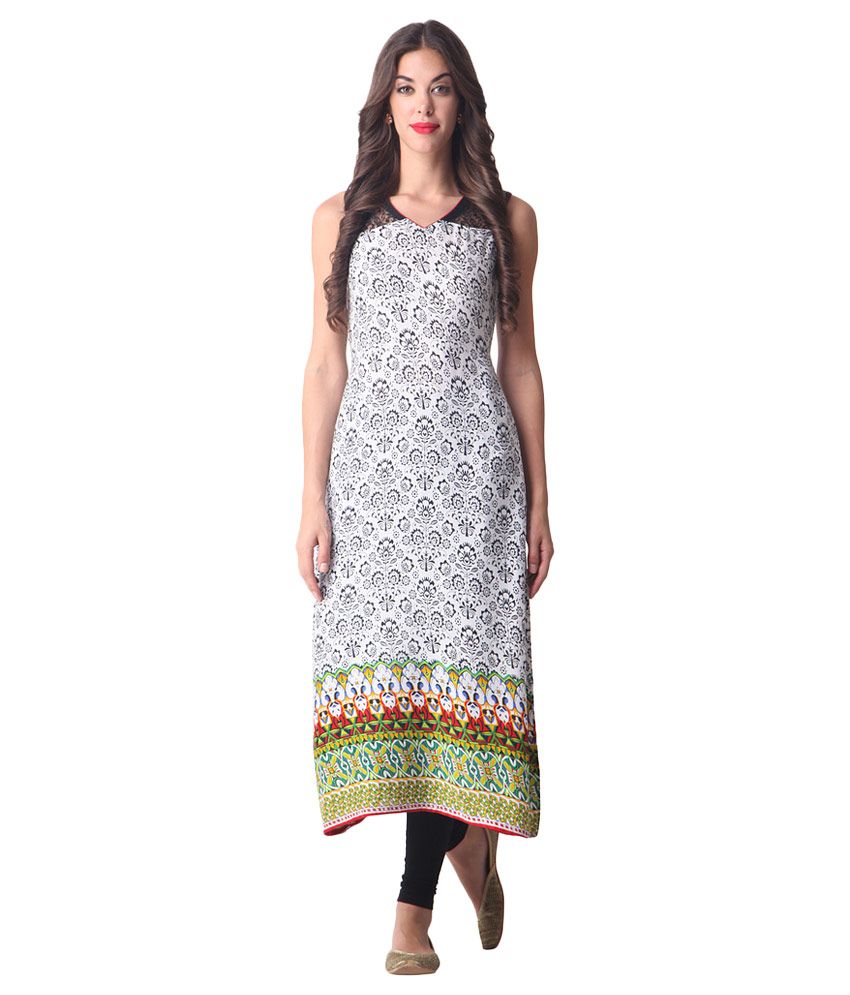 Libas White Printed Kurta - Buy Libas White Printed Kurta Online at ...