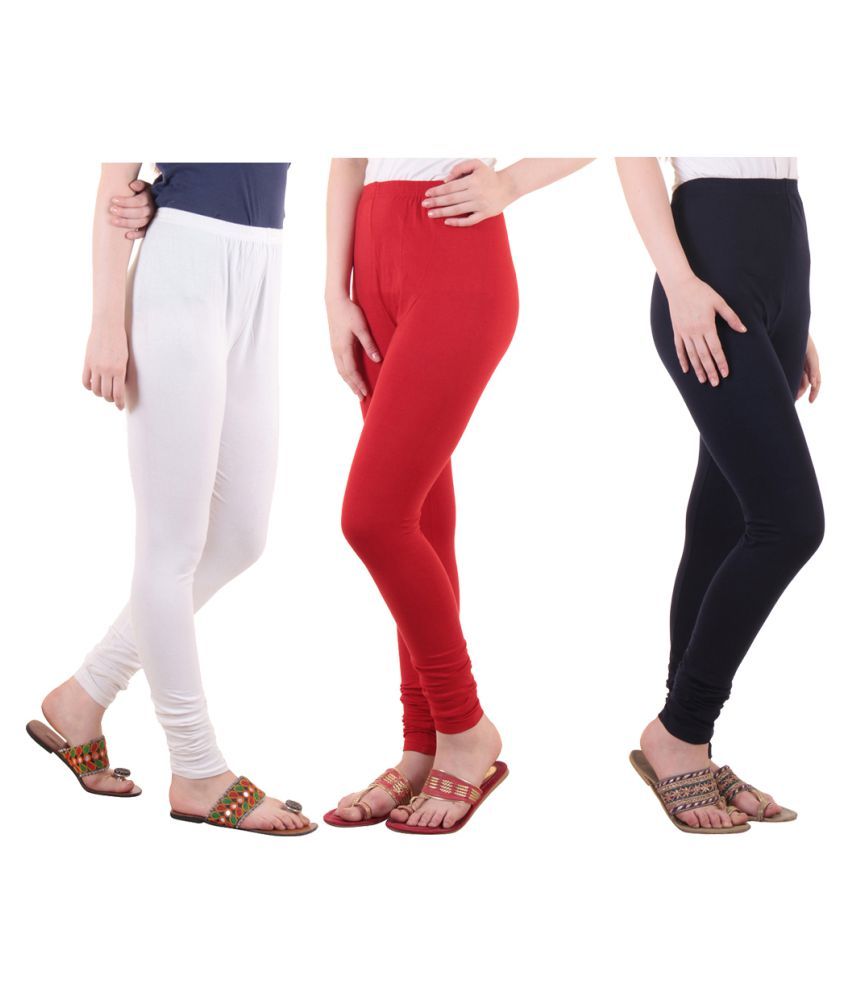     			Diaz - White Cotton Women's Leggings ( Pack of 3 )