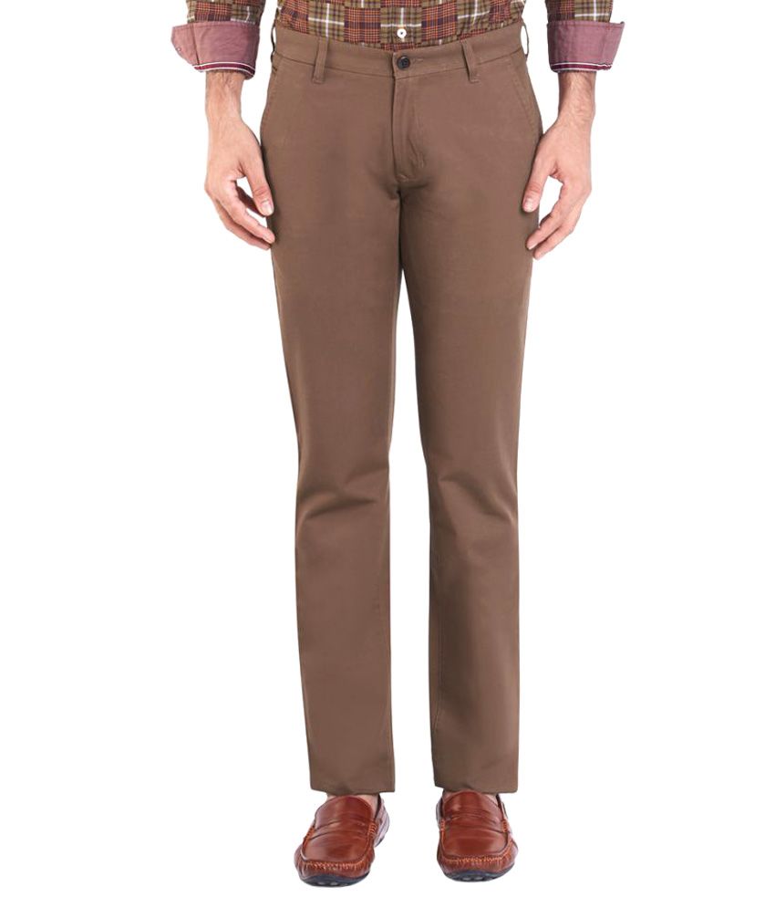 brown trouser combination