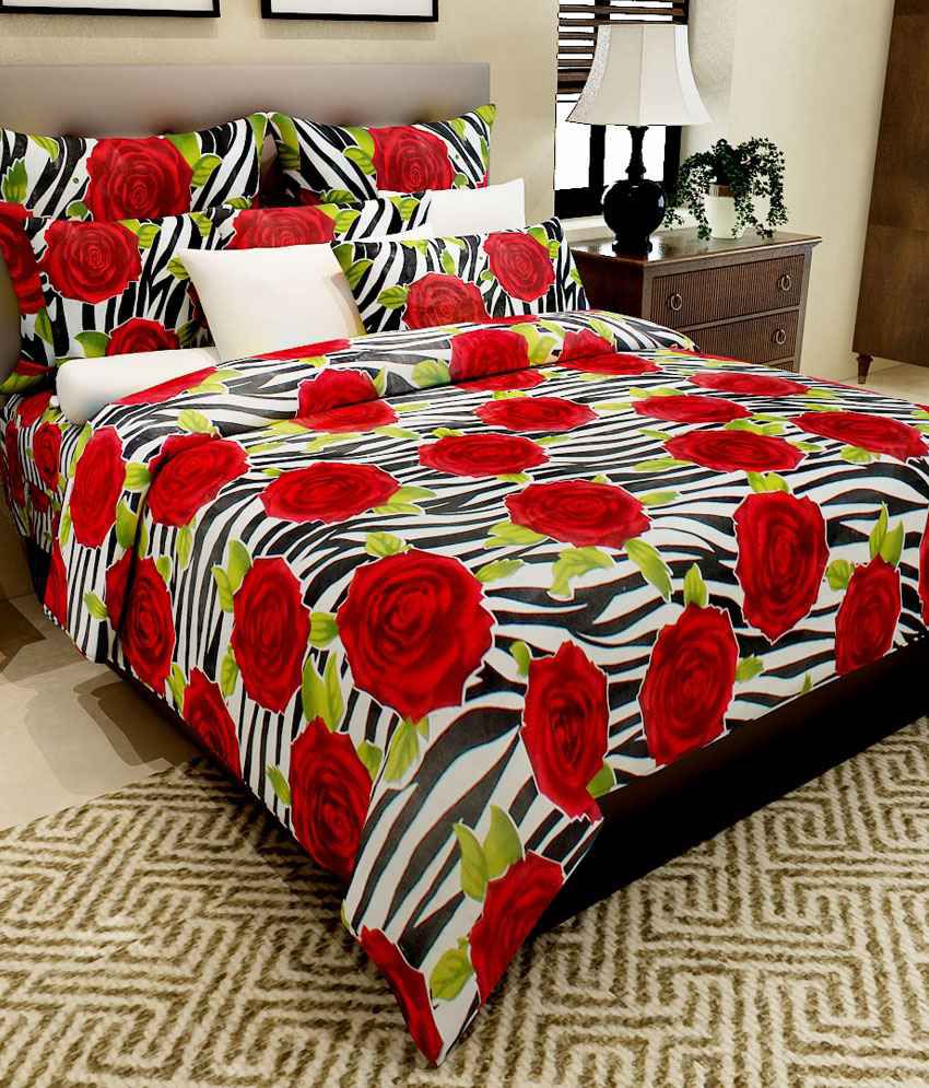     			Home Candy Cotton 1 Bedsheet with 2 Pillow Covers ( x )