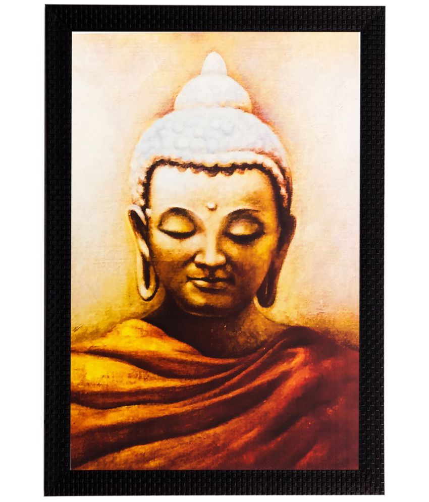     			eCraftIndia Brown & Beige Enlightening Lord Buddha UV Framed Wall Art