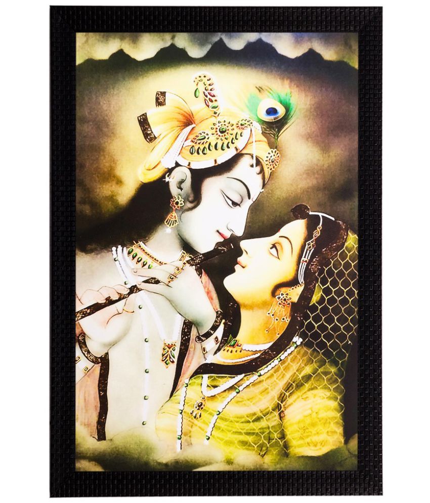     			eCraftIndia Multicoloured Radha Krishna Matt Textured Wall Art