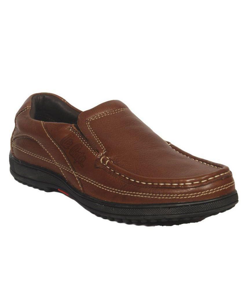 Lee Cooper Brown Slip On Genuine Leather Formal Shoes Price in India- Buy Lee Cooper Brown Slip 