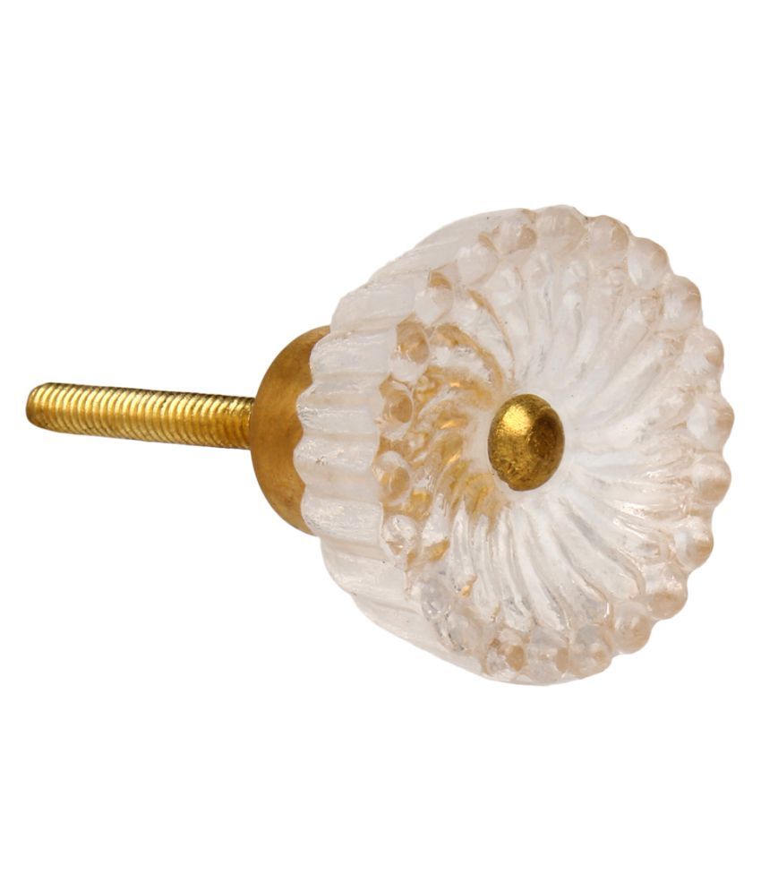 Buy The Decor Mart White Glass Knob Set of 4 Online at Low Price in