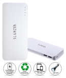 Slanzer 10000 mAh power Bank with Smart IC chip 10000 -mAh Li-Ion Power Bank White