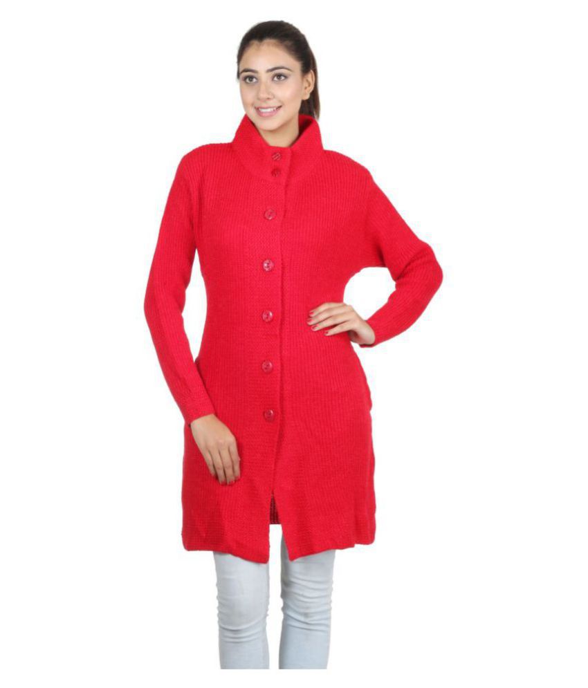 Buy Broche Red Woollen Wrap Coat Online at Best Prices in India - Snapdeal