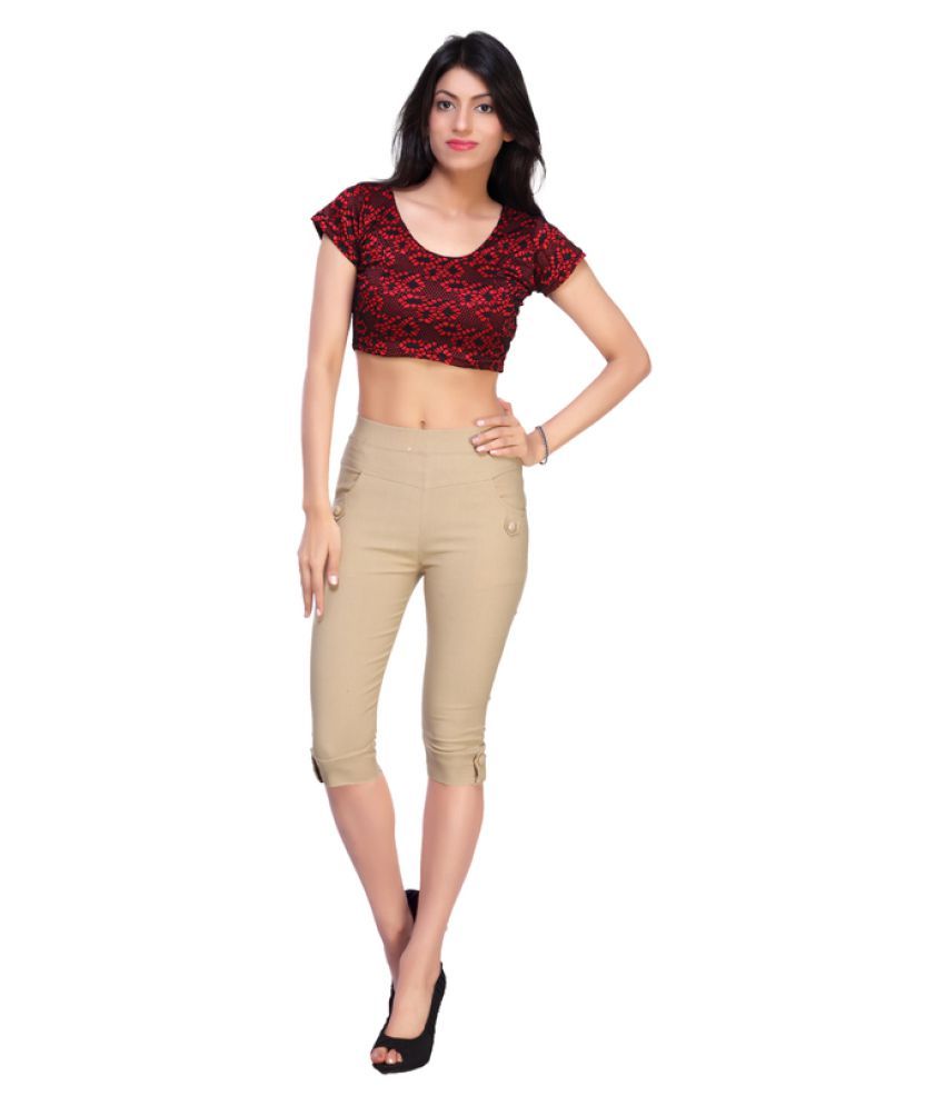 womens beige capris