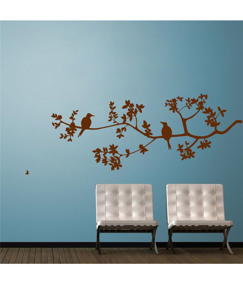     			Decor Villa Birds Sitting On Tree PVC Wall Stickers