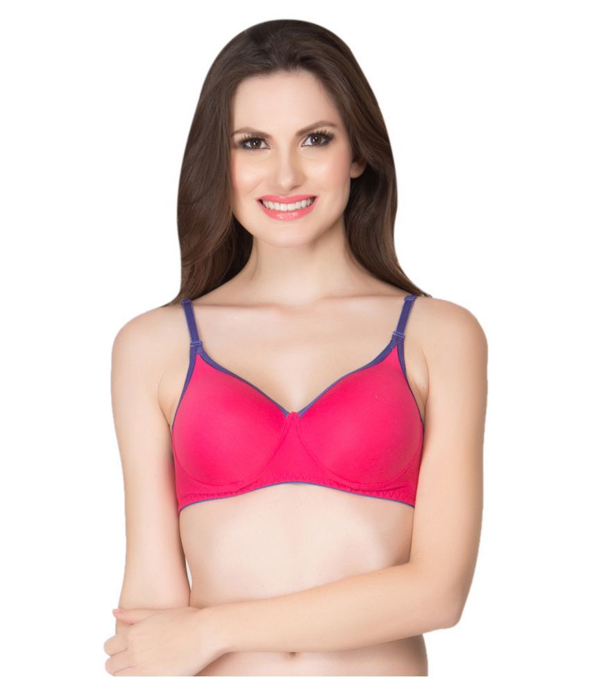     			Clovia Pink Cotton T-Shirt/ Seamless Bra