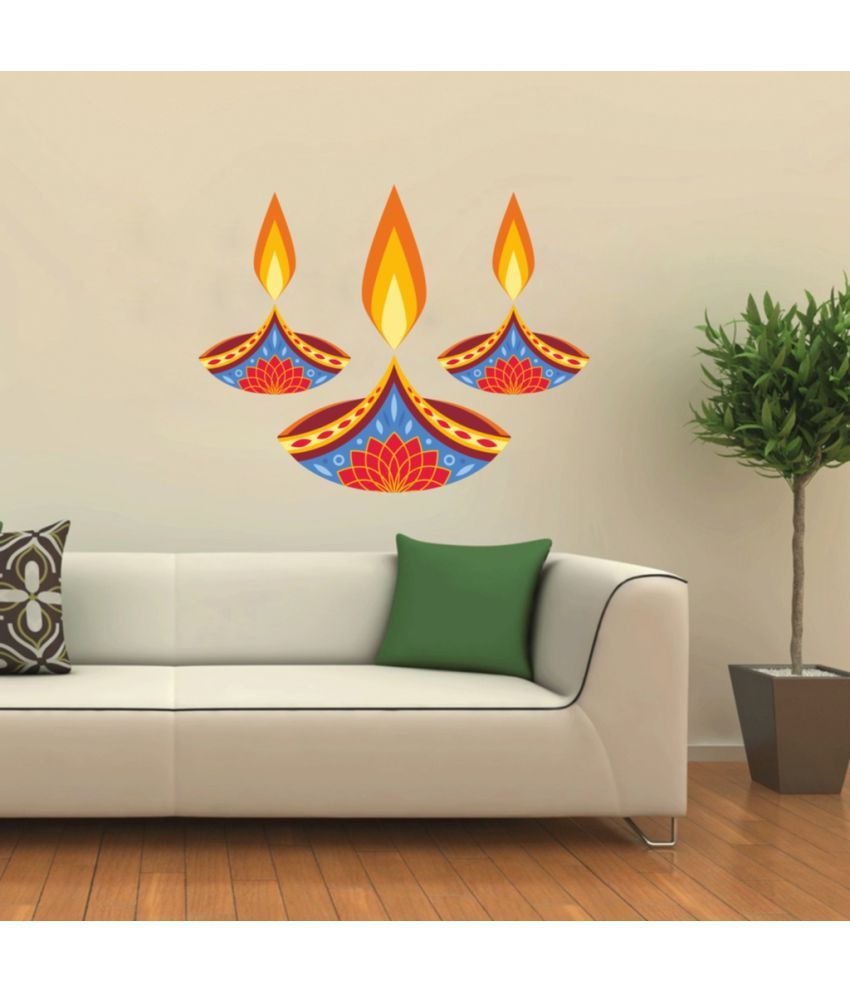     			Decor Villa Diya Vinyl Wall Stickers