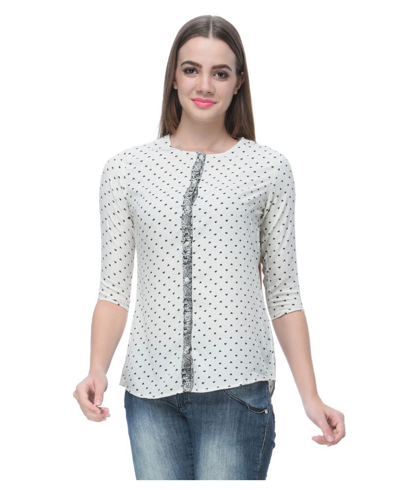 Buy Rosa18 White Poly Crepe Shirt Online at Best Prices in India - Snapdeal